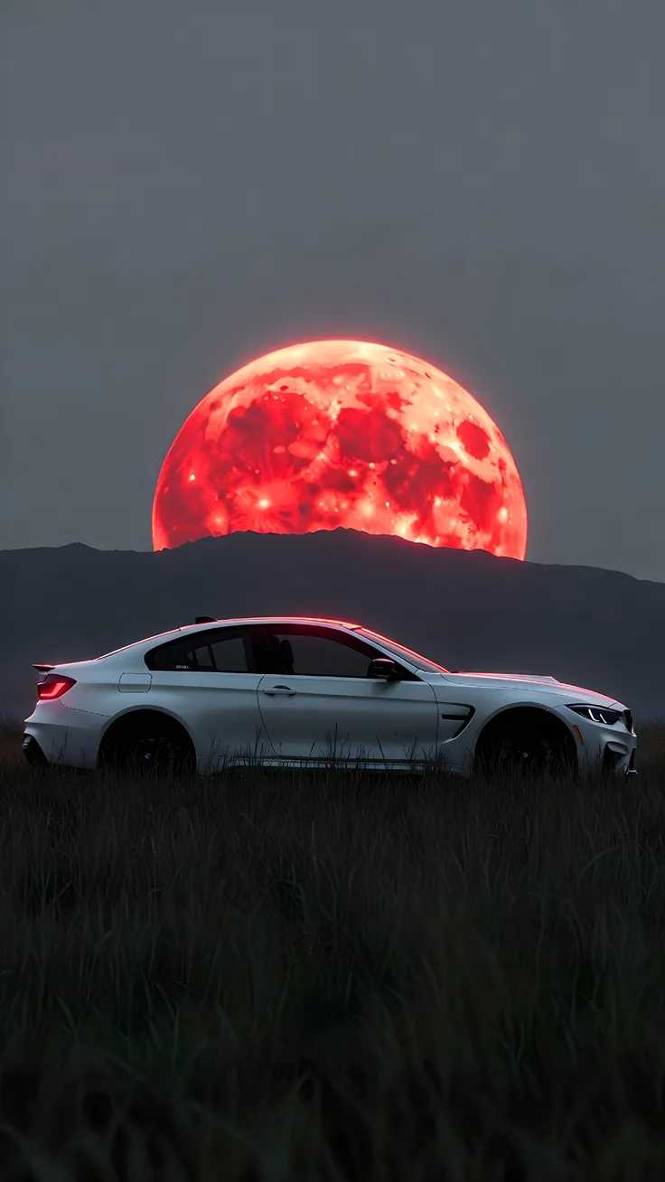 Blood moon bmw parked high quality wallpapers