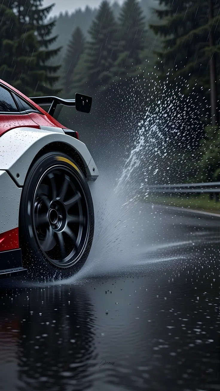 Rain honda civic drifting