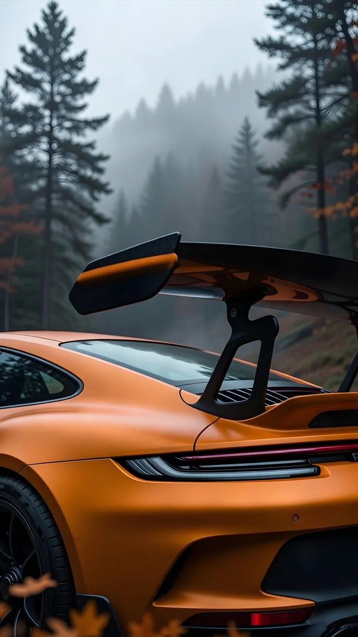 Porsche wallpaper dark forest smoke