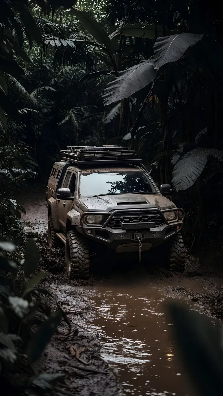 Deep jungle Jeep off-road