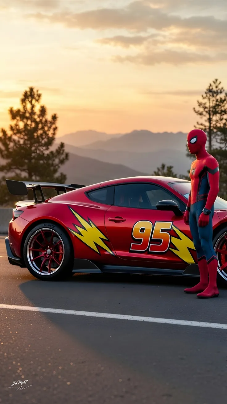 Speed with spiderman cars
