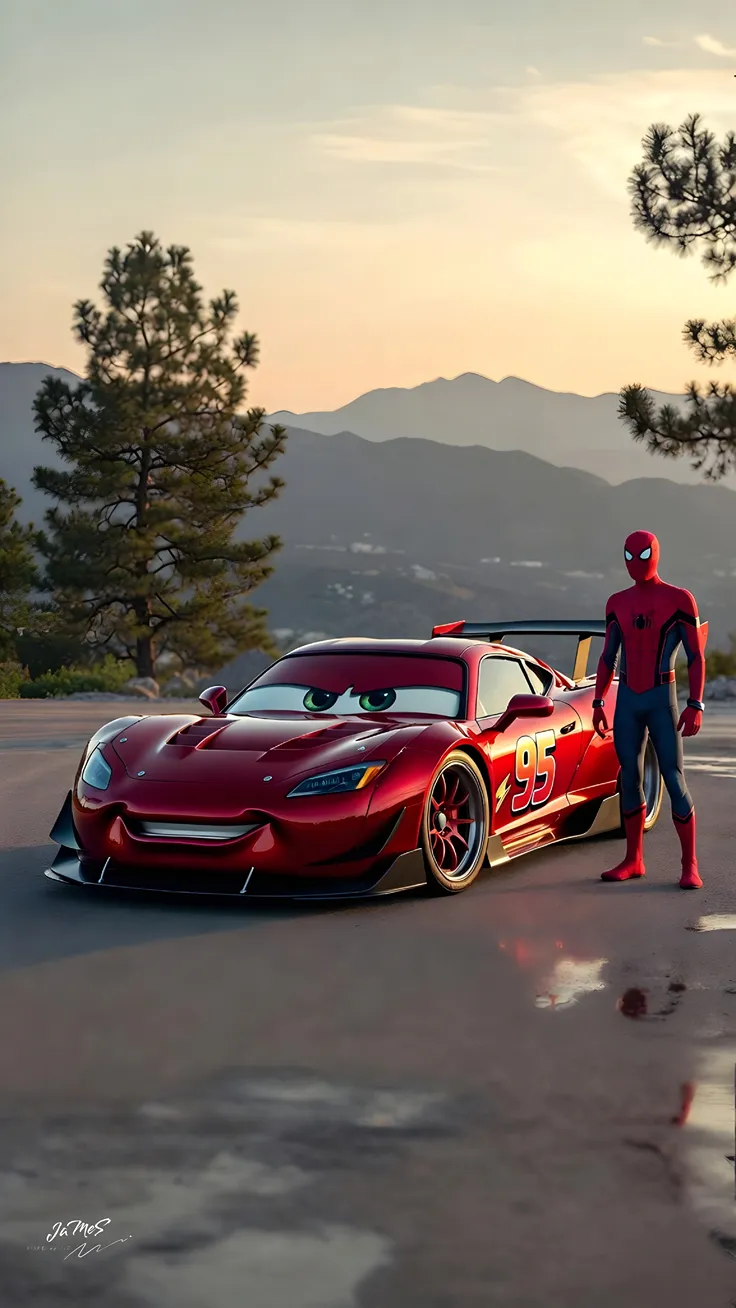 Speed with spiderman cars