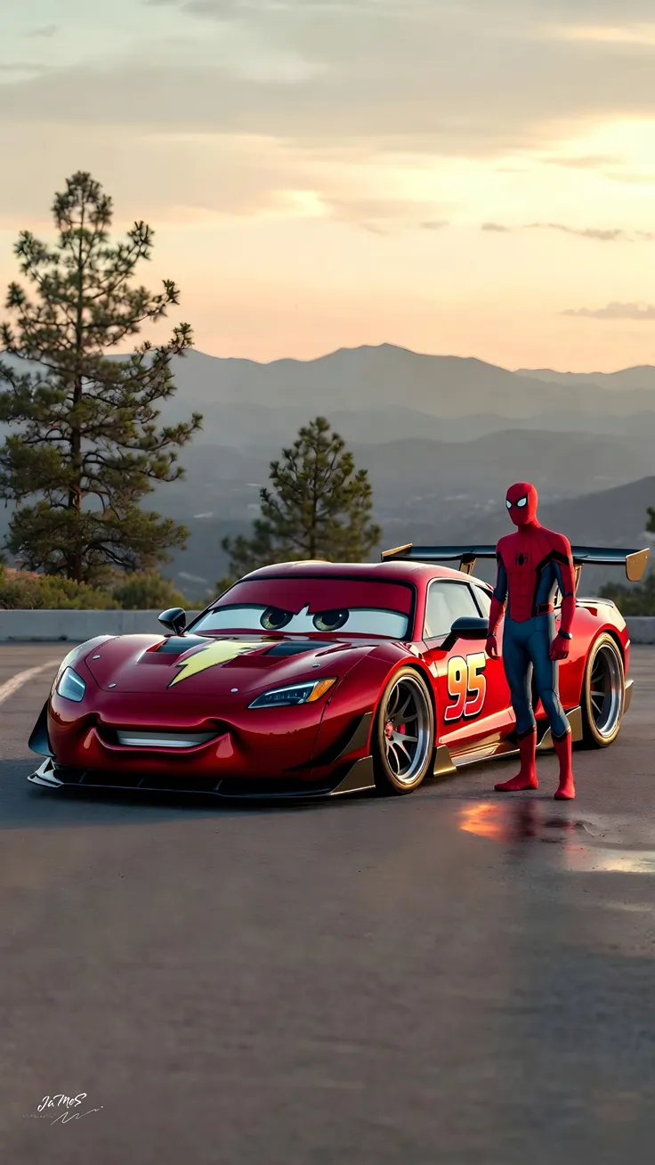 Speed with spiderman cars