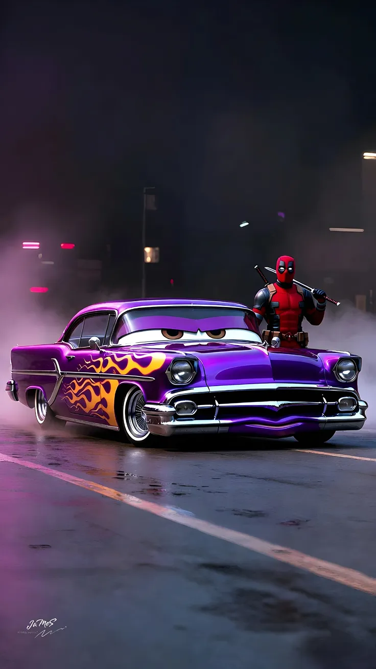 Cars & marvel heros wallpaper 4k