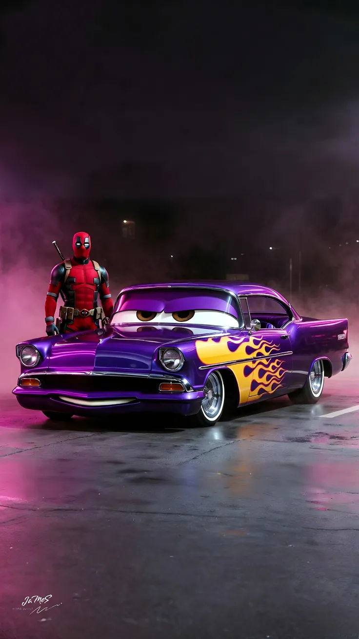 Cars & marvel heros wallpaper 4k