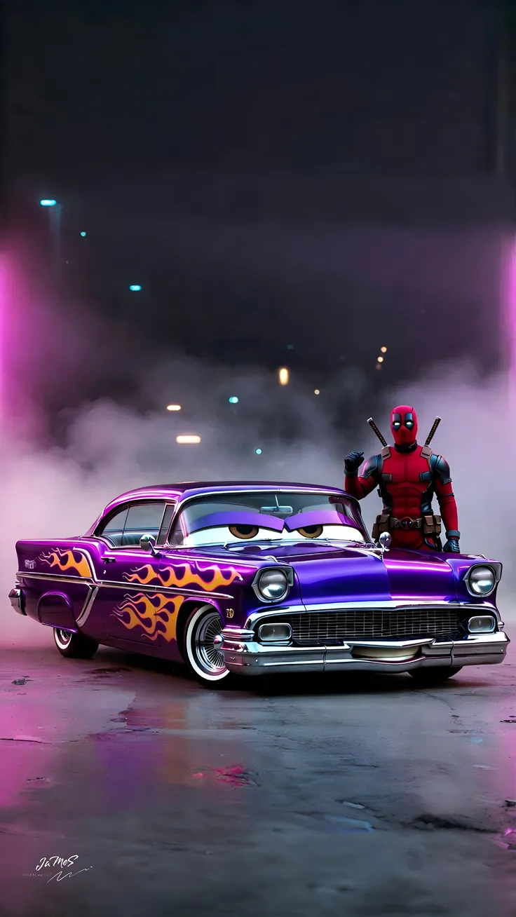 Cars & marvel heros wallpaper 4k