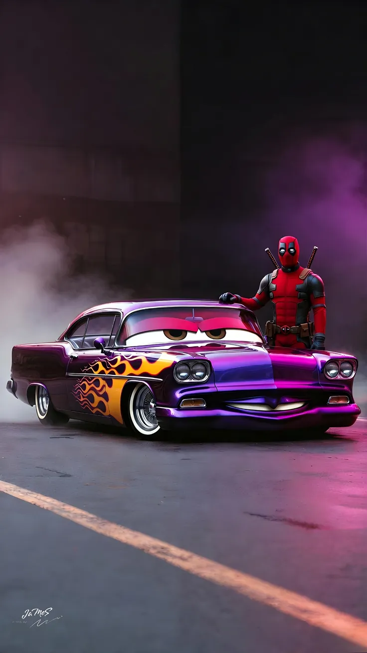 Cars & marvel heros wallpaper 4k