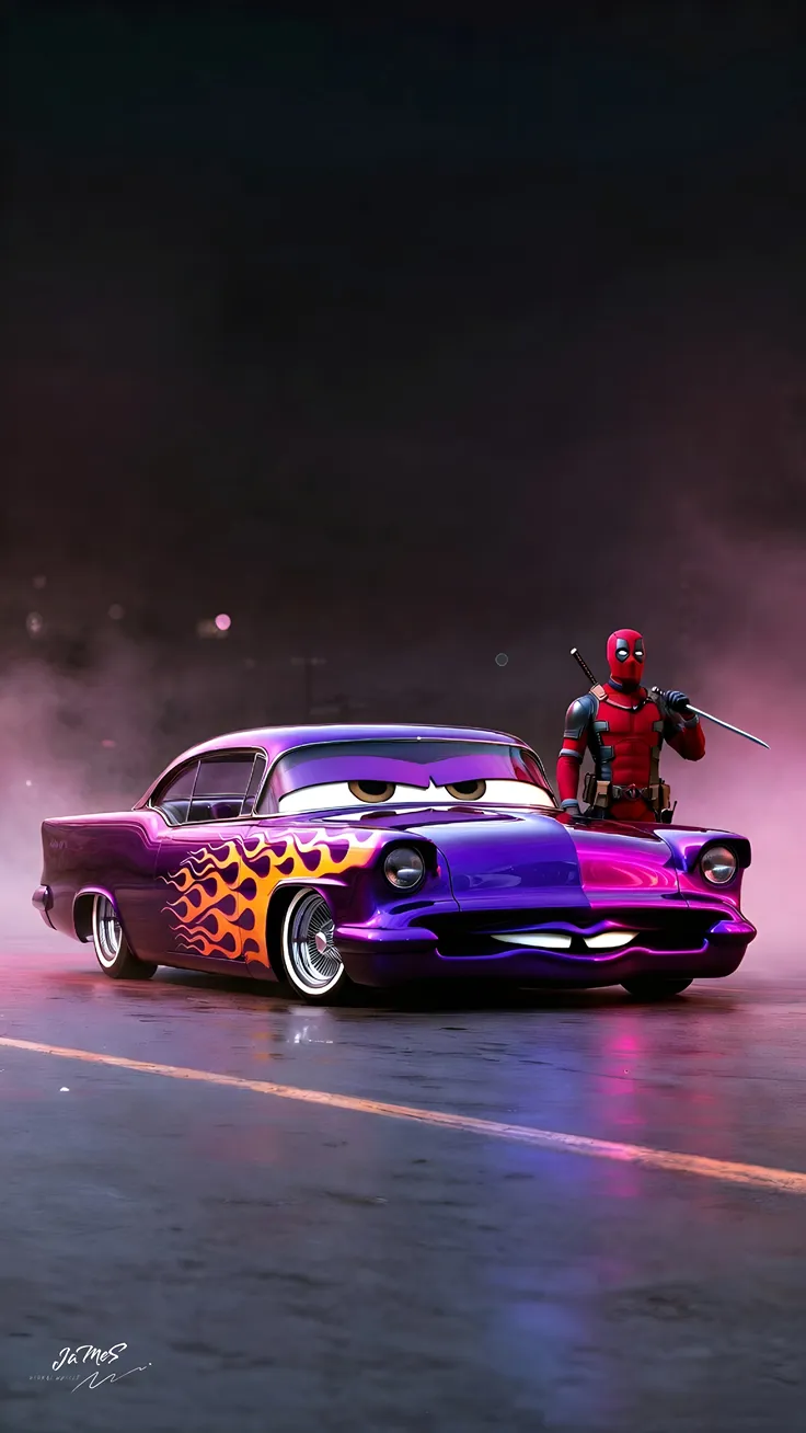 Cars & marvel heros wallpaper 4k