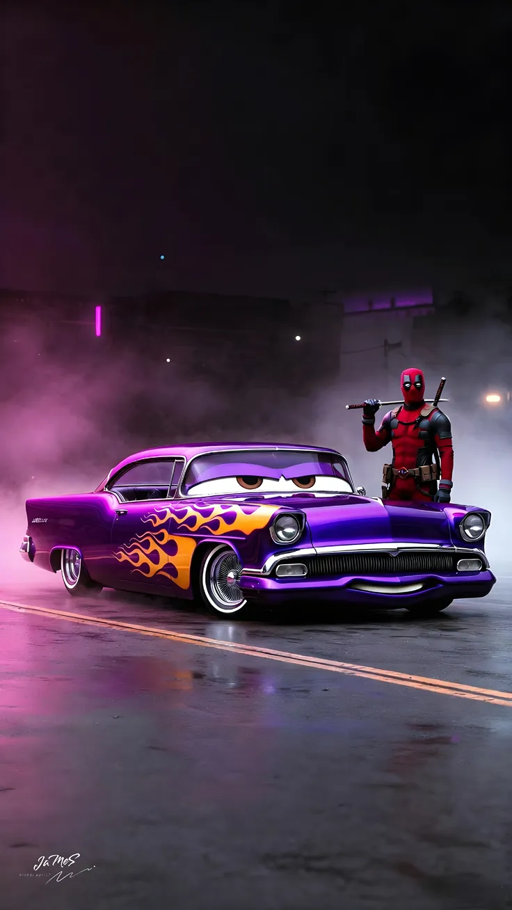 Cars & marvel heros wallpaper 4k