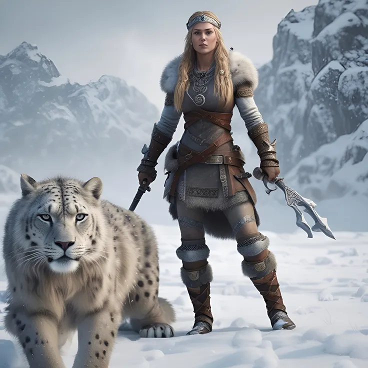 Primitive Hunter Versus Giant Prehistoric Boar In Ancient Forest