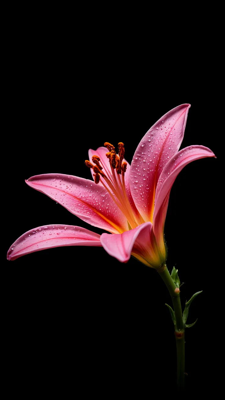 A Single Bloom Rising Gently Against the Infinite Black