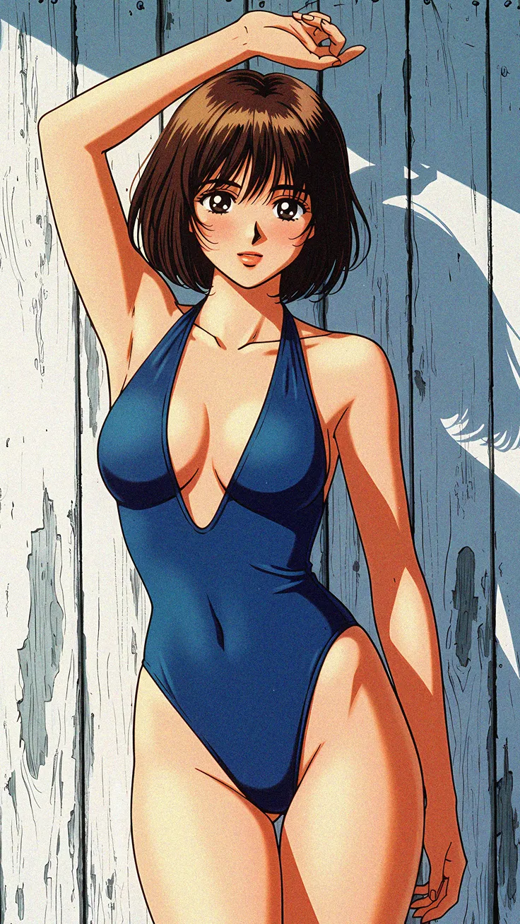 Retro Anime Swimsuit Beauty