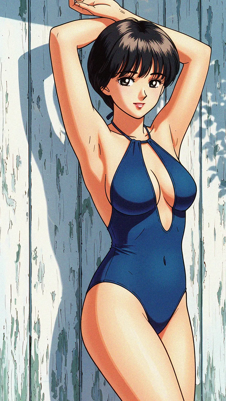 Retro Anime Swimsuit Beauty