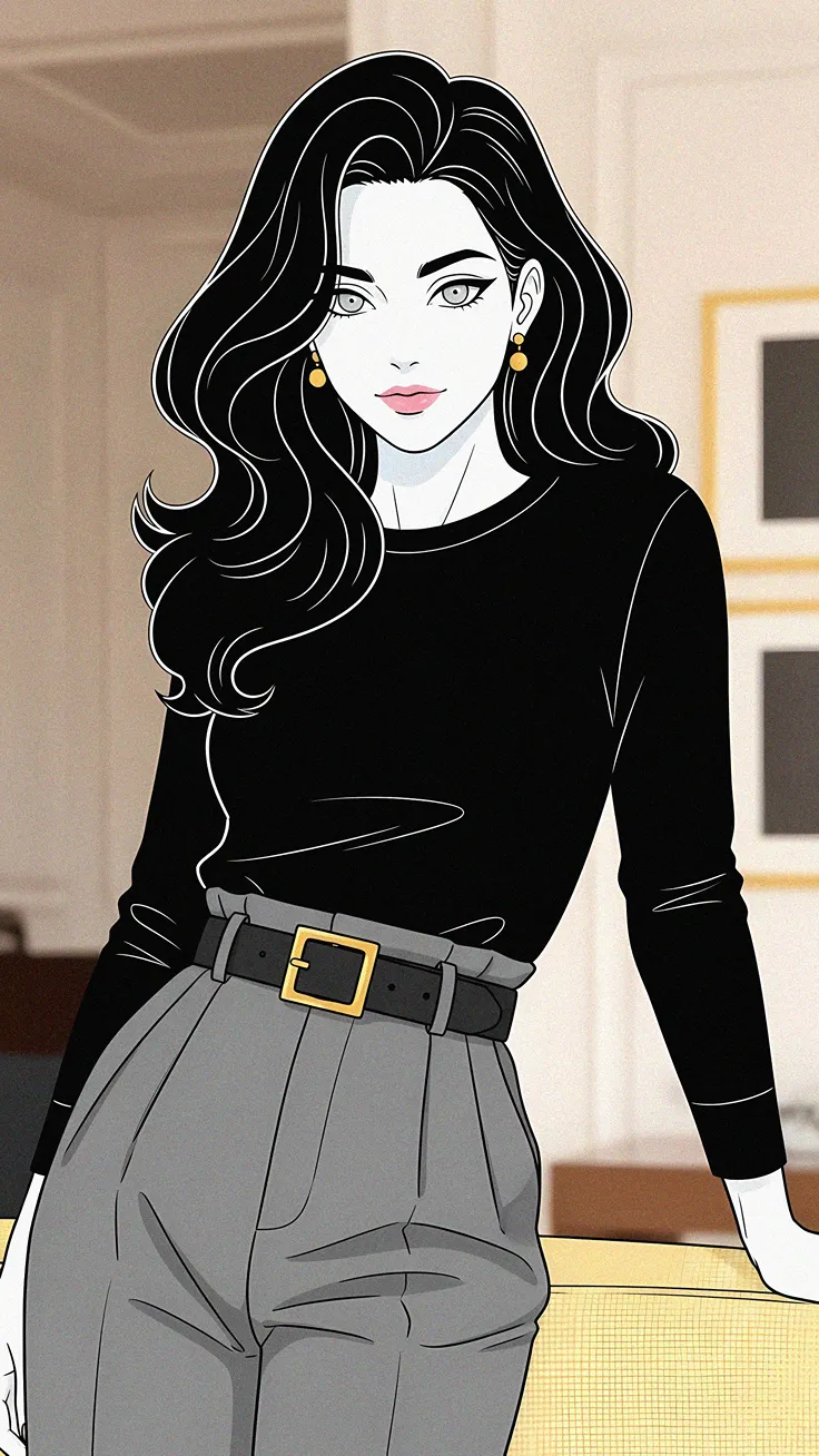 Monochrome Apartment Muse Retro Minimalist Anime