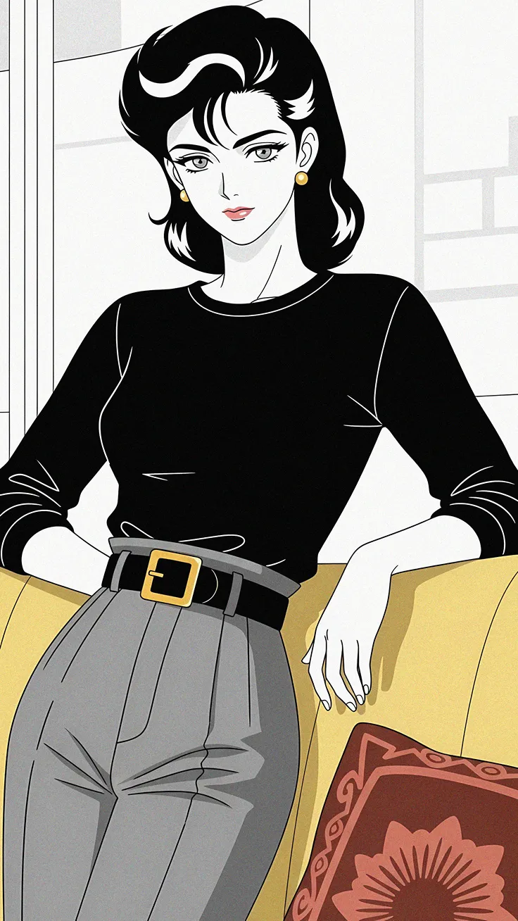 Monochrome Apartment Muse Retro Minimalist Anime