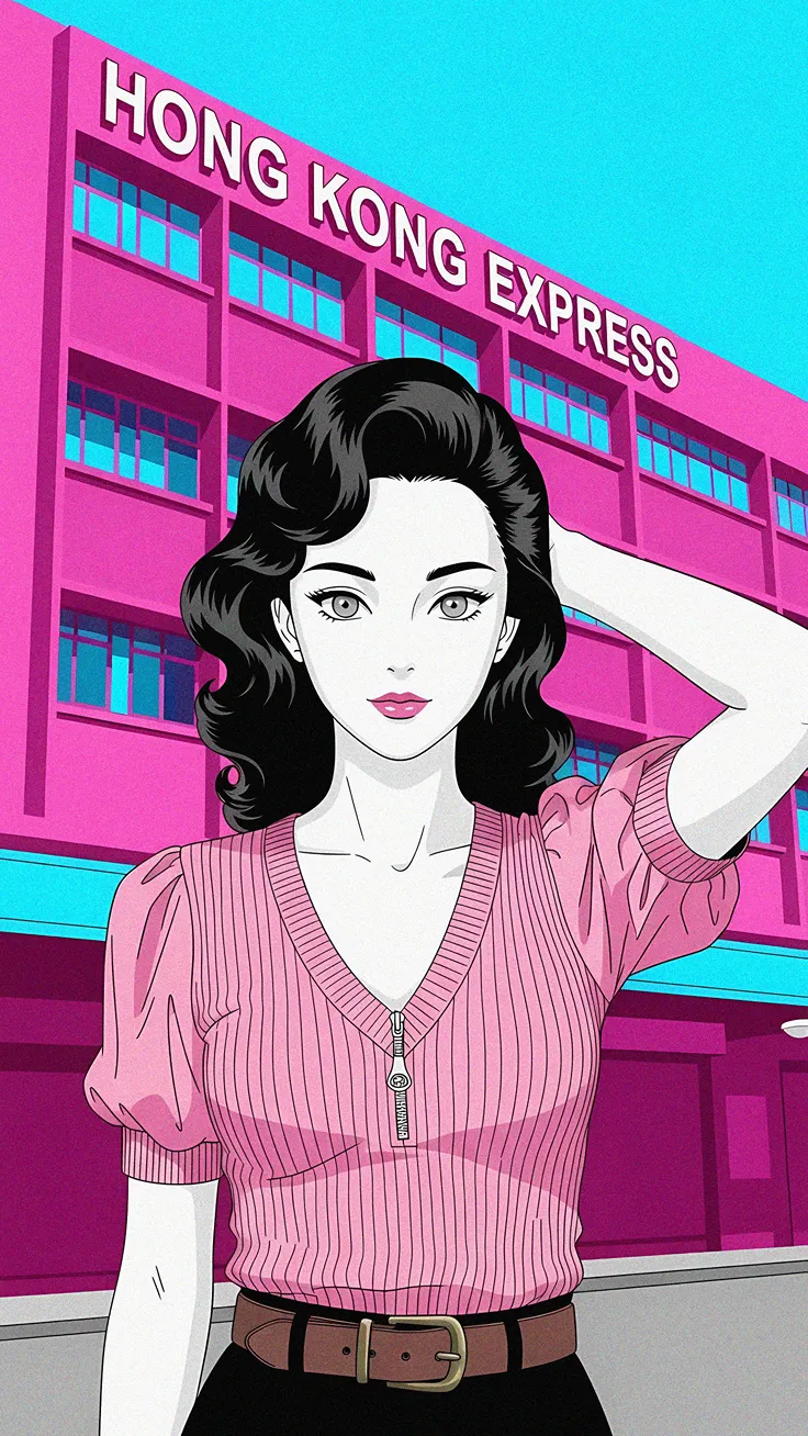 Neon Hong Kong Express Girl Retro Anime City