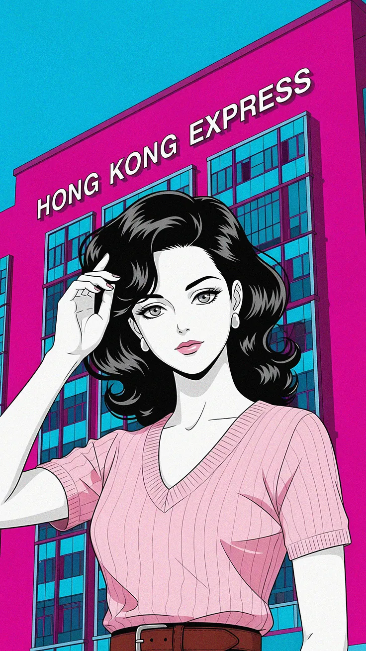 Neon Hong Kong Express Girl Retro Anime City