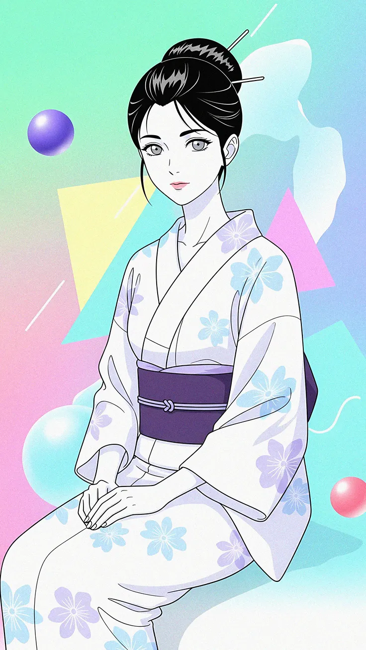 Pastel Yukata Nagel's Anime Grace