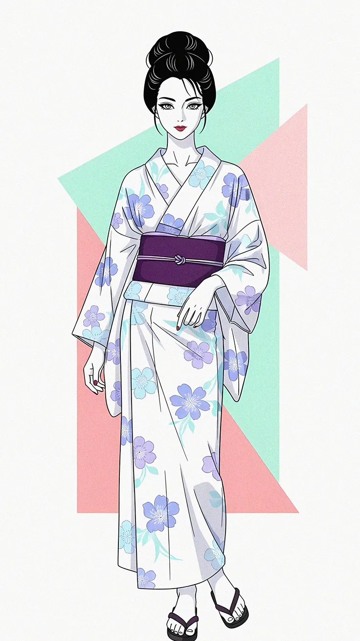 Pastel Yukata Nagel's Anime Grace