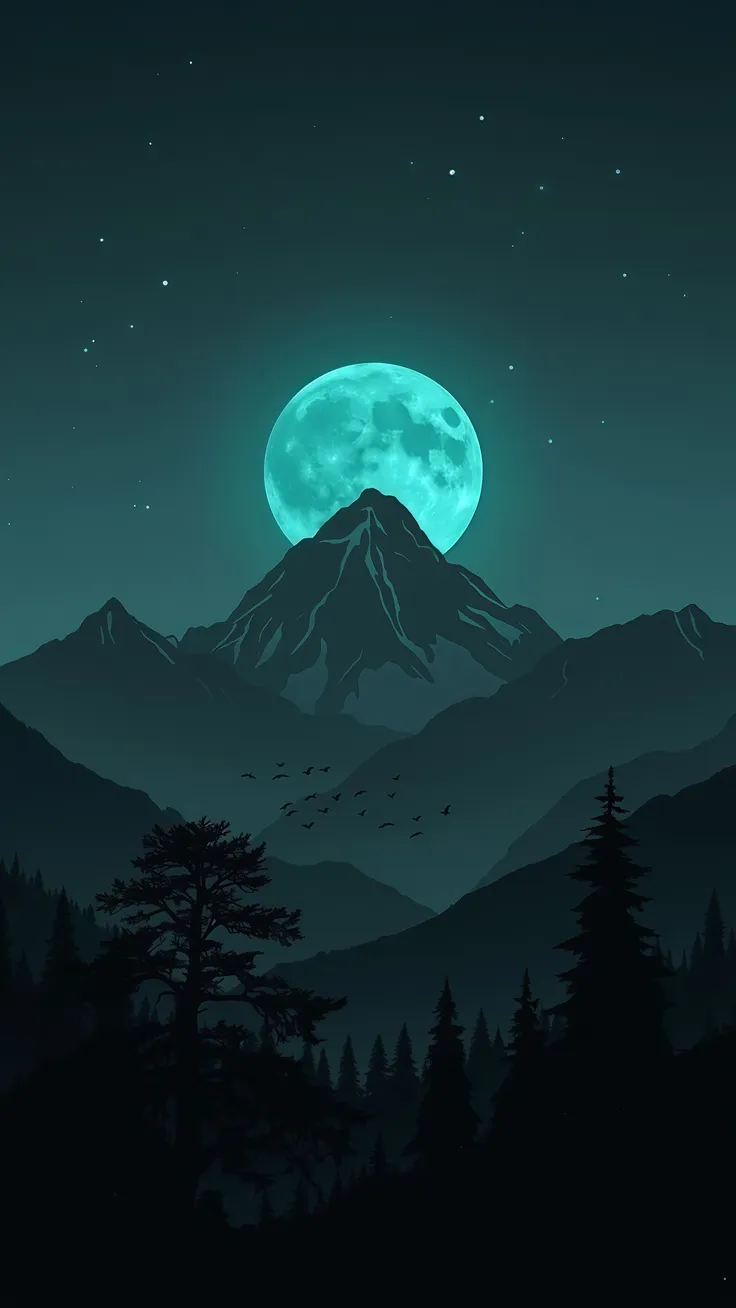 Full Moon Mountain 4k Wallpaper