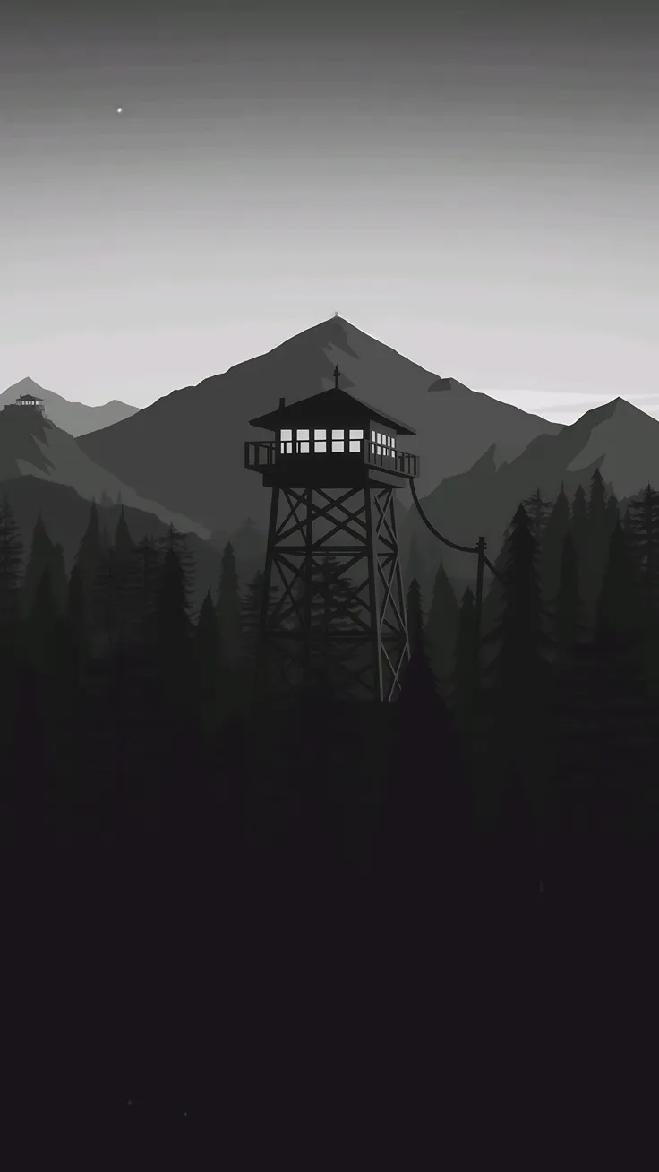 Dark Forest Mountain Background