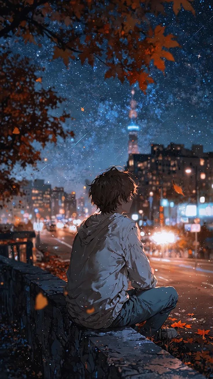 LONELY BOY IN A QUITE DARK SCENERY REMEMBERING HIS PAST