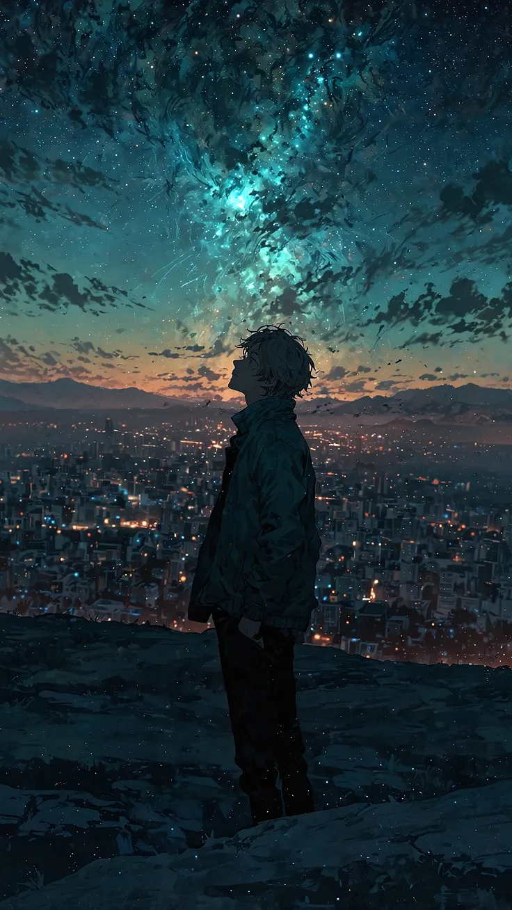 LONELY BOY IN A QUITE DARK SCENERY REMEMBERING HIS PAST