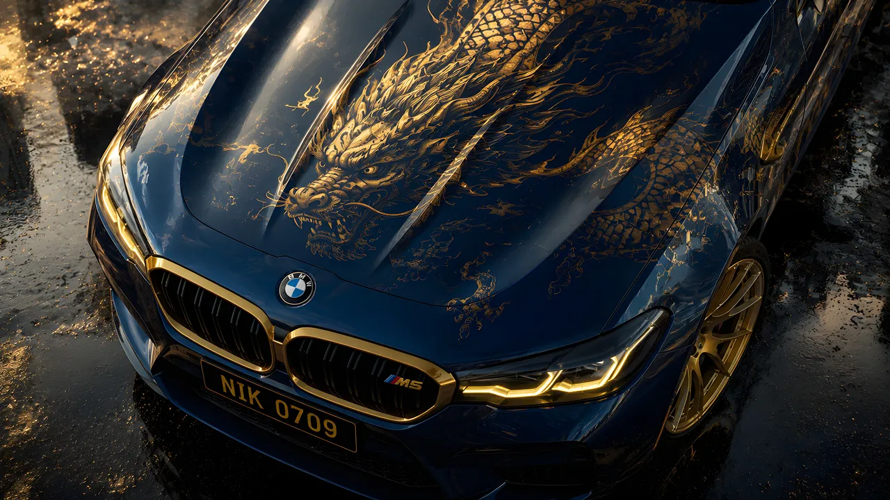 The bmw m5 x golden dragon for dekstop wallpaper