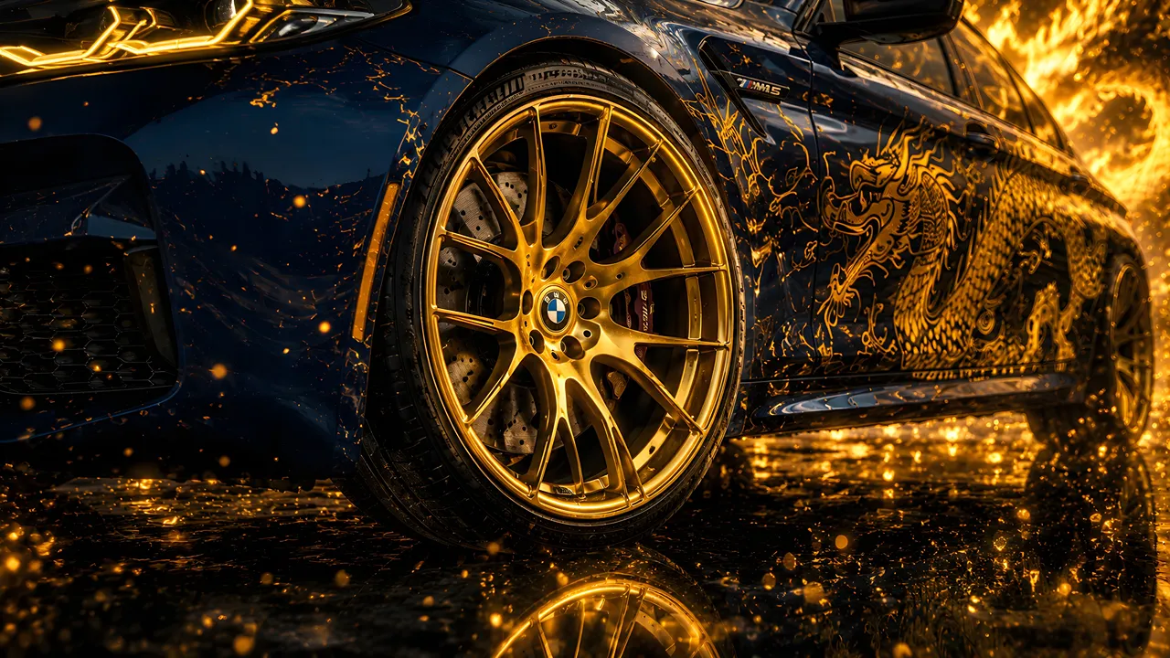 The bmw m5 x golden dragon for dekstop wallpaper