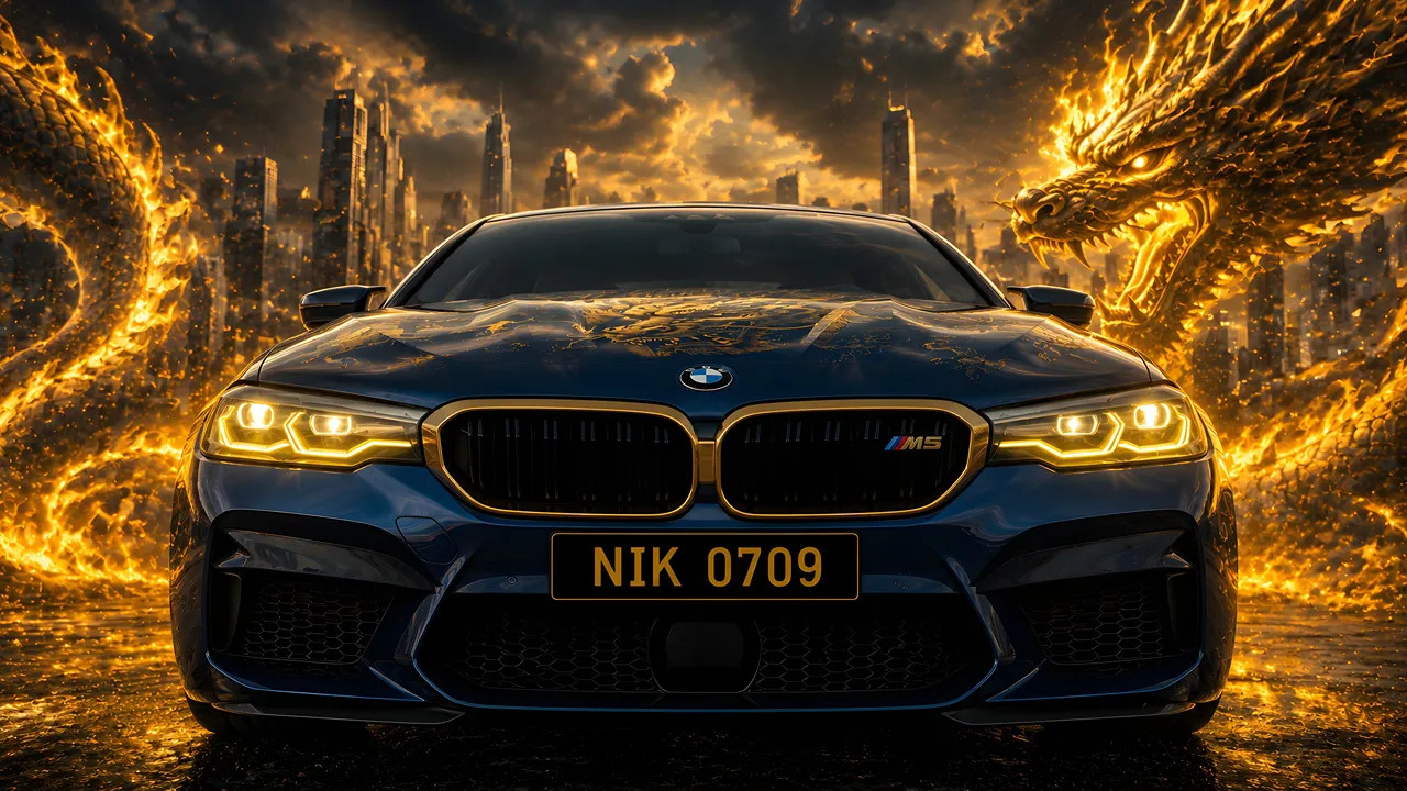 The bmw m5 x golden dragon for dekstop wallpaper