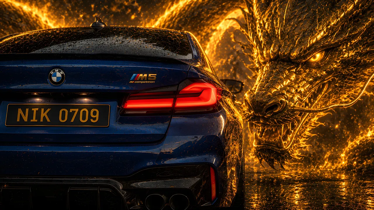 The bmw m5 x golden dragon for dekstop wallpaper