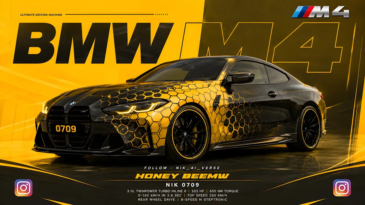Poster style 4k car wallaper for desktop