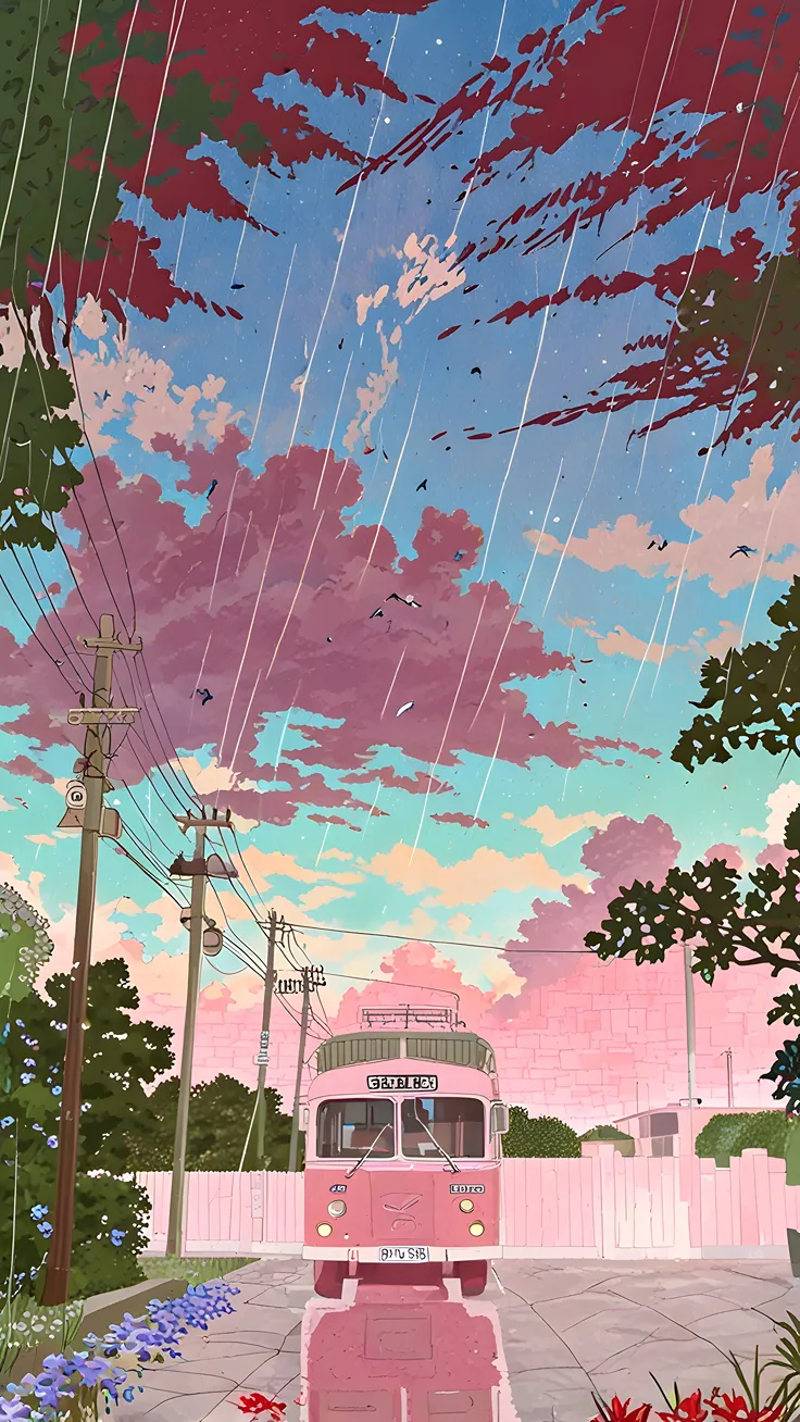 Lofi rainy background wallpaper