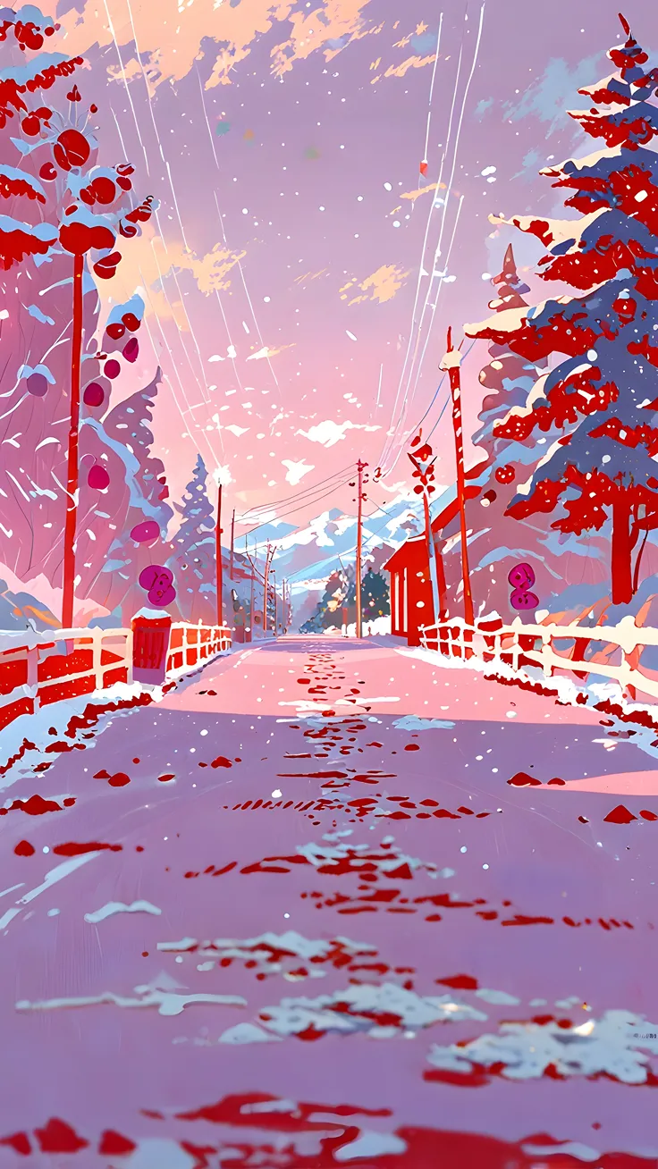 Snow falling wallpaper lofi