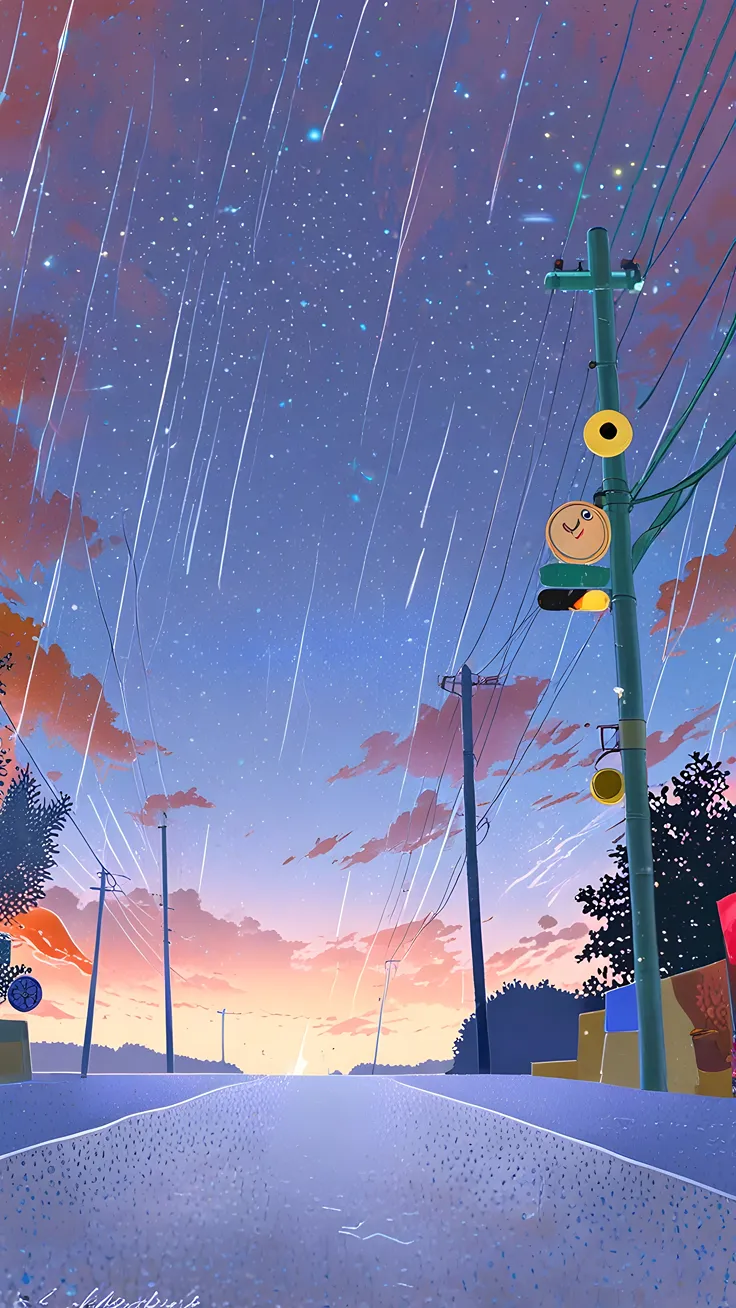 Rain falling lofi wallpaper