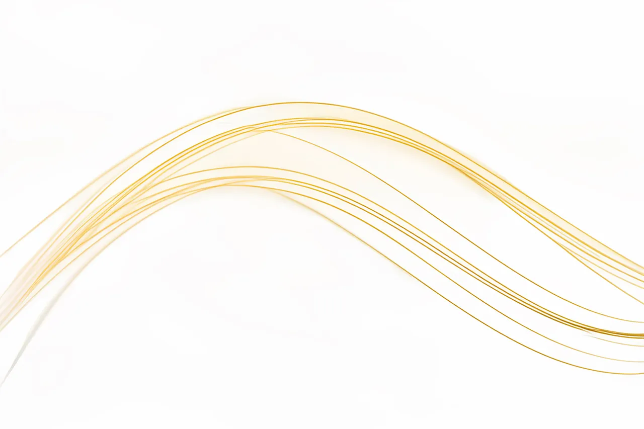 Golden Wavy Line with Sparkling Stars and Dust Particles