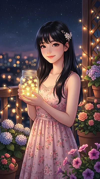 🌸 Crystal Flower Dreams  Beautiful Korean Anime Girl Bouquet Collection ✨