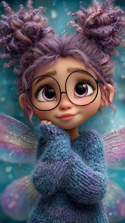 A whimsical fairy cute girl portrait 