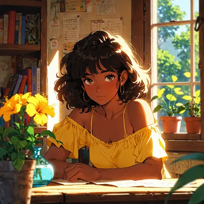 Yellow Dress Girl Wallpaper