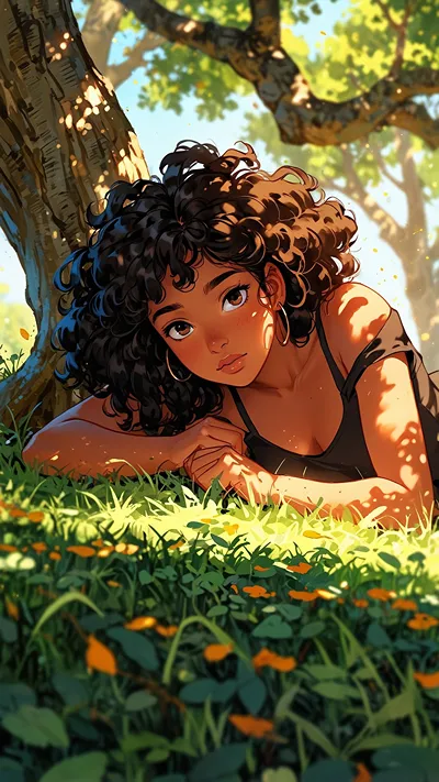 Girl sitting under a tree 🌳