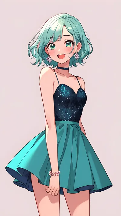 Cute mermaid anime girl