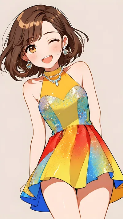 Cute summer anime girl 