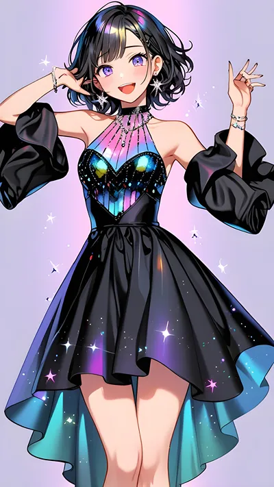 Galaxy anime girl wallpaper