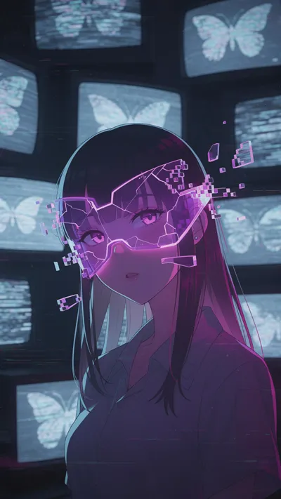 Glitch pop anime girls