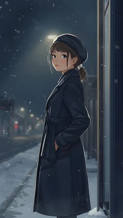 Midnight Snowfall Aesthetic