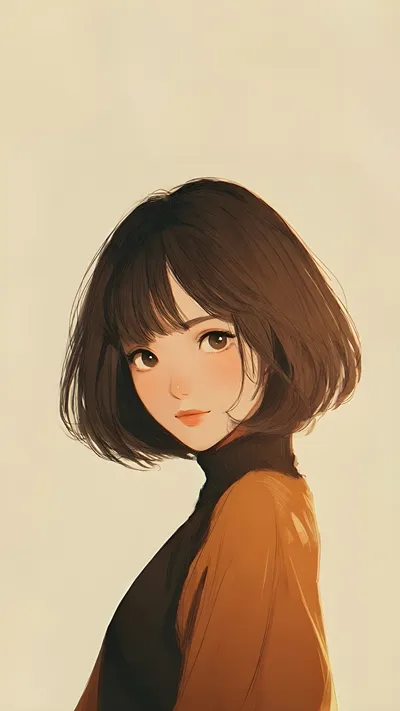Soft Glow Portrait  Warm Anime Girl Aesthetic Art