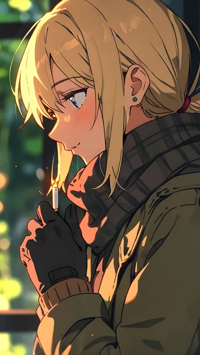 A beautiful girl in winter 