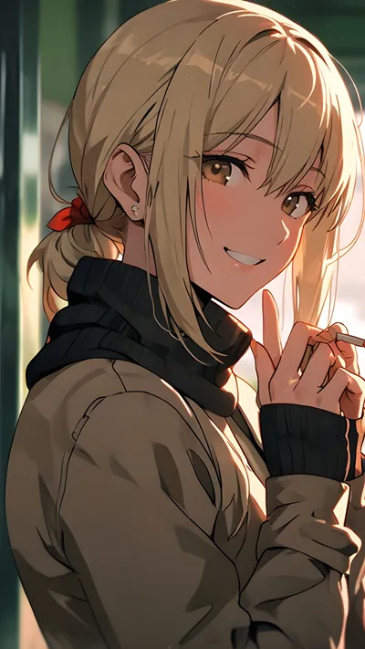 Cute beautiful girl in winter clothes