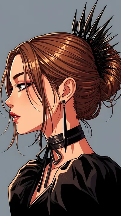 Modern Gothic anime girl