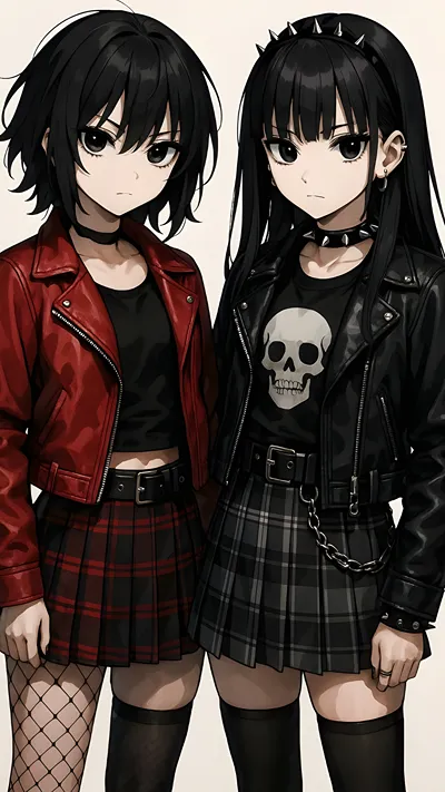 Beautiful Gothic twin sister anime